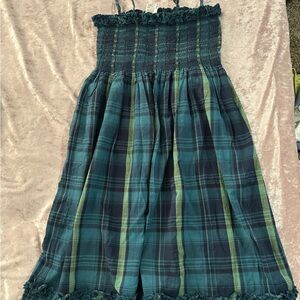 Bila Teal and Navy Smocked Dress